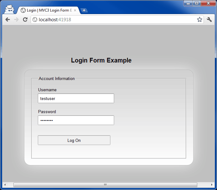 Login form, created with MVC3 CSS3 C# ASP .NET